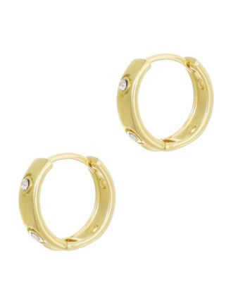 Adornia Gold Cubic Zirconia Dotted Hoop Earrings - Gold | Macy's