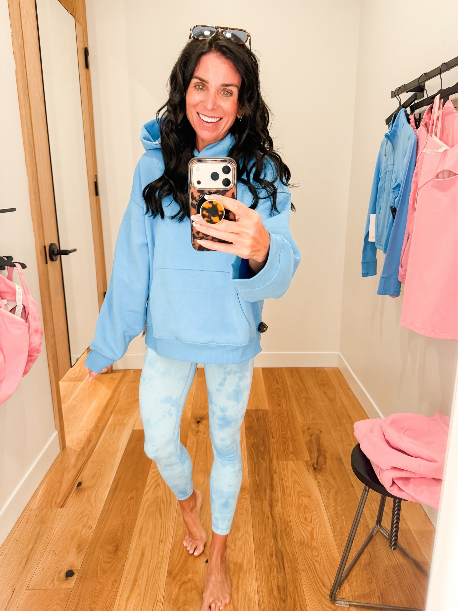 Large hoodie
6 leggings 

#LTKootd #LTKfitnessgoals #LTKActive