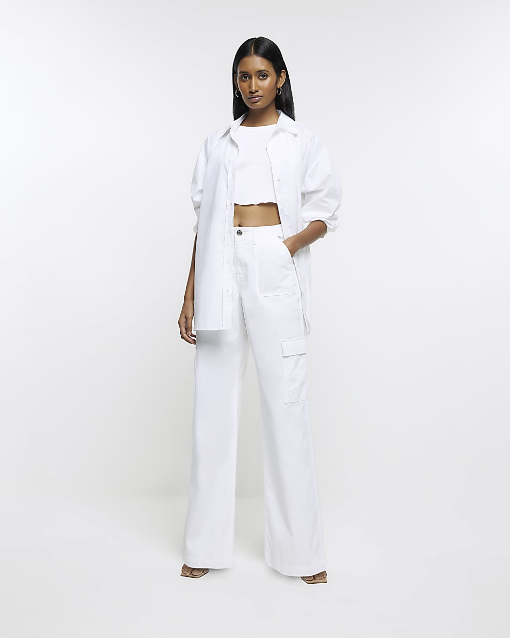 River Island Womens White Utility Cargo Pants | River Island (US)