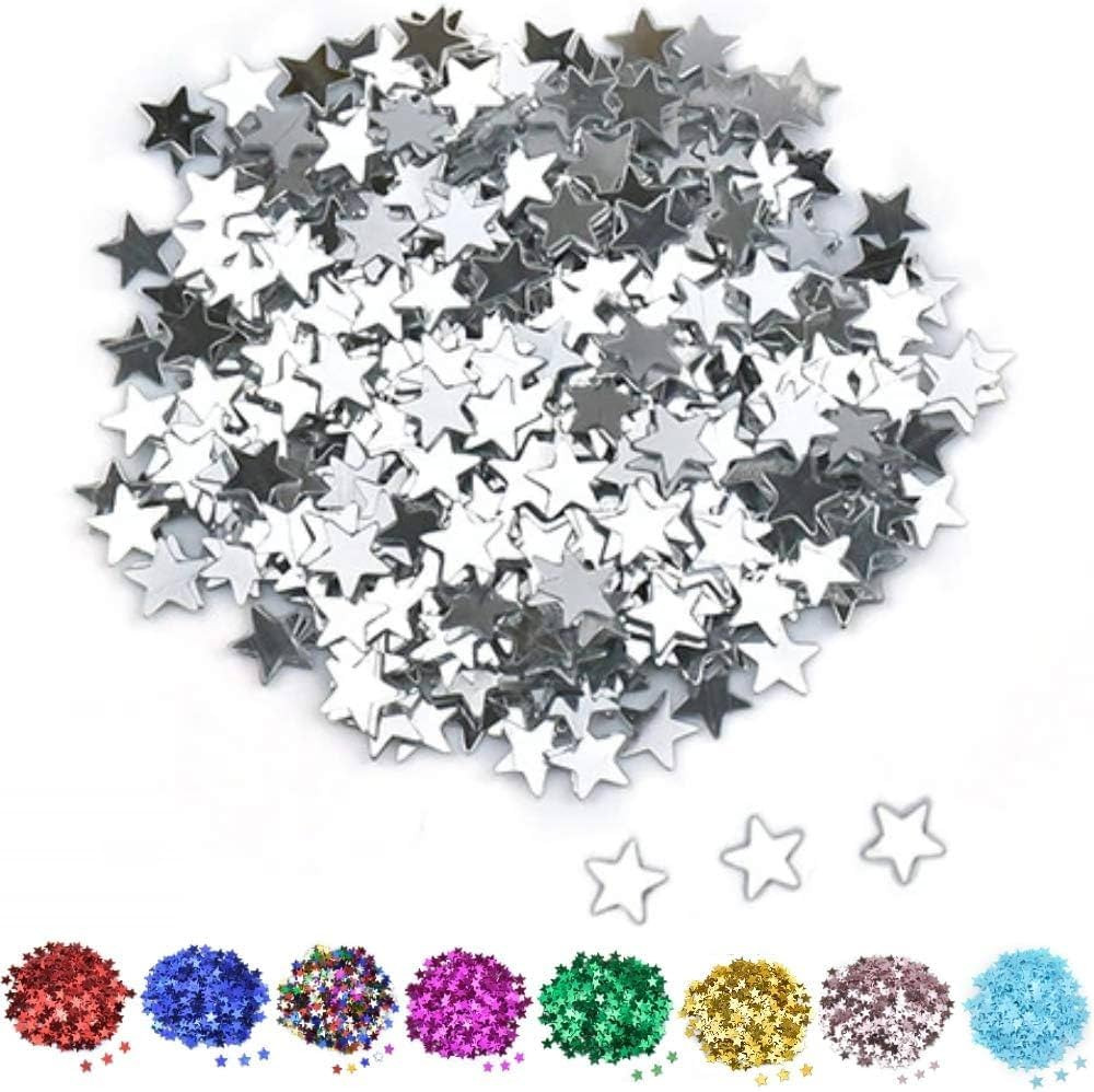 DIWULI Star Confetti Silver Decoration - Silver Confetti Table Confetti, Ready Confetti Glitter, ... | Amazon (US)