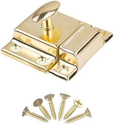 Large Stamped Brass Stamped Cabinet Door Latch - 2 1/8" × 2 1/8" - Spring Loaded Cupboard Door L... | Amazon (US)