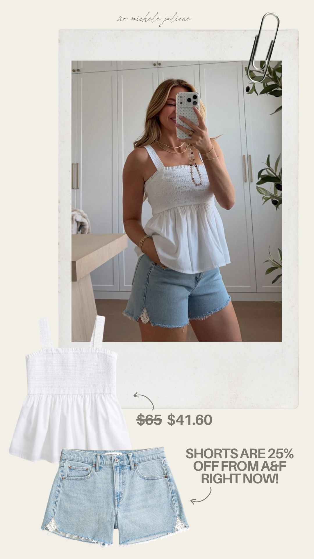 25-40% off shorts and swim from abercrombie 🤍 and 20% off almost everything else! Use code SHORTSAF for an extra 15% off! 

sale alert, seasonal, finds under 100, denim shorts, jean shorts, one piece, bikini, michele jaliene 

 #LTKSeasonal #LTKSaleAlert #LTKPetite
