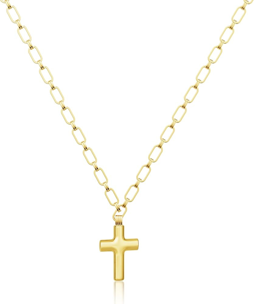 Tewiky 14K Gold Plated/Silver Plated Cross Necklace for Women Trendy Chunky Cross Pendant Necklac... | Amazon (US)