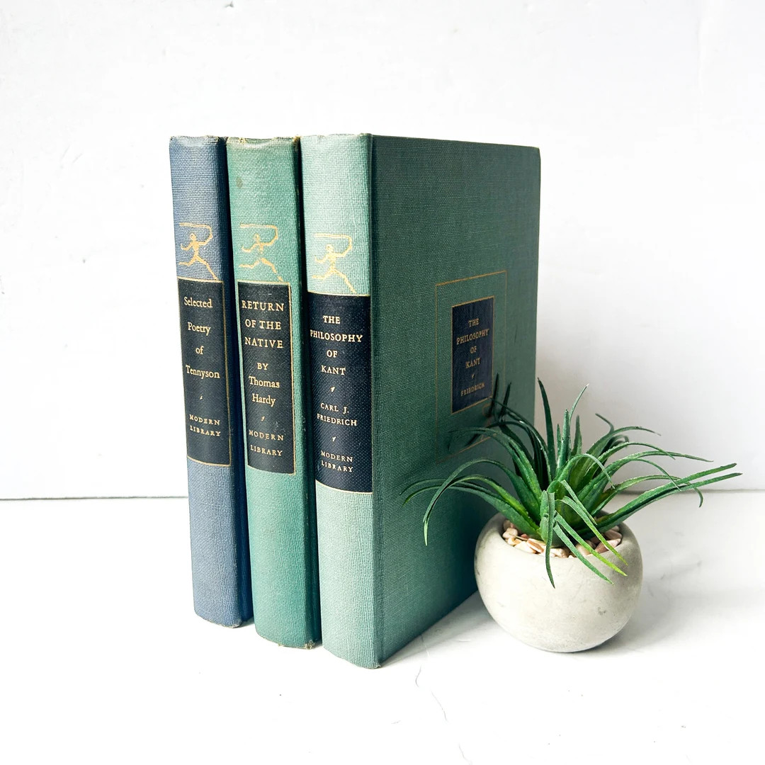 Vintage Worn Modern Library Blue and Green Decorative Books Stack, Philosophy of Kant, Return of ... | Etsy (US)