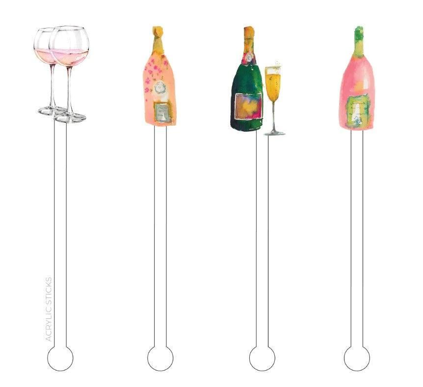 Champagne Bubbles Reusable Acrylic Stir Sticks | Sorelle Gifts