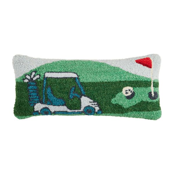 Golf Hooked Wool Pillow | Mud Pie