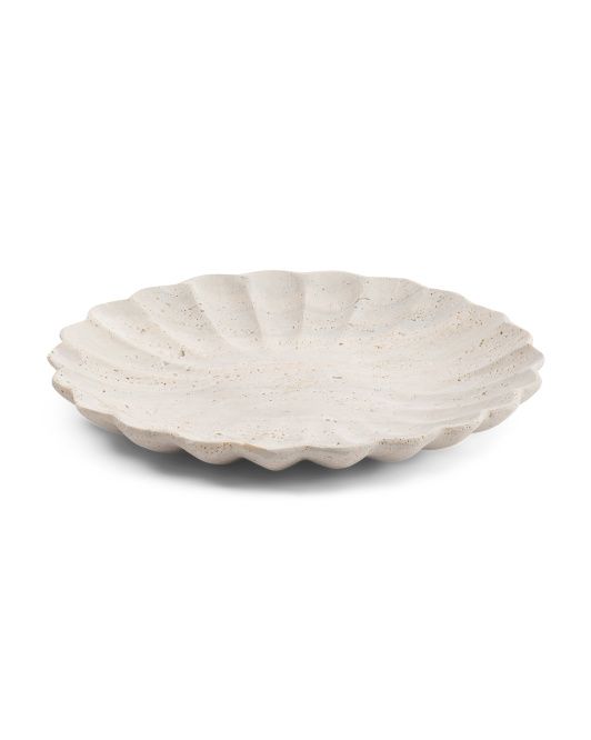 12x1.25  Fluted Solid Travertine Tray | TJ Maxx