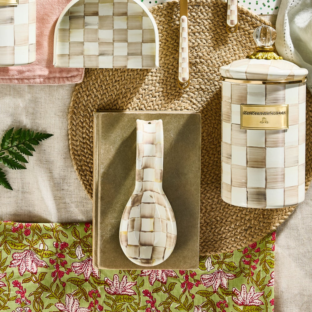 Mocha Check Spoon Rest | MacKenzie-Childs