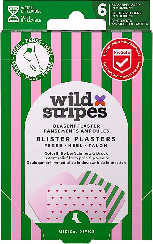 Wild Stripes Blasenpflaster Rosy Stripes – Hydrokolloid Pflaster gegen Blasen & Reibung an den ... | Amazon (DE)