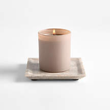 Tuscan Small Beige Marble Square Tray | Crate & Barrel | Crate & Barrel