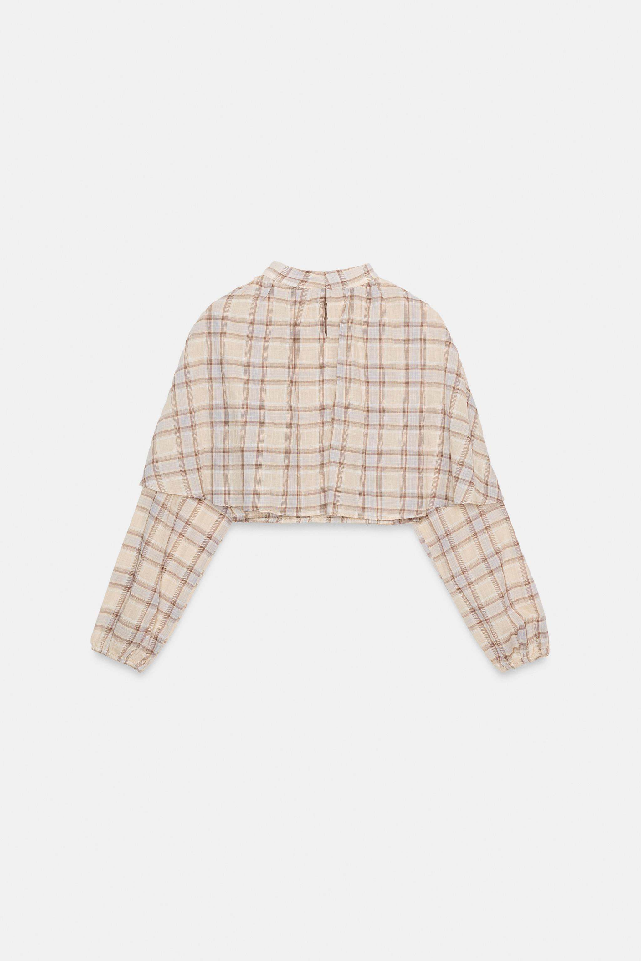 CHECK CAPE CROP TOP | Zara UK