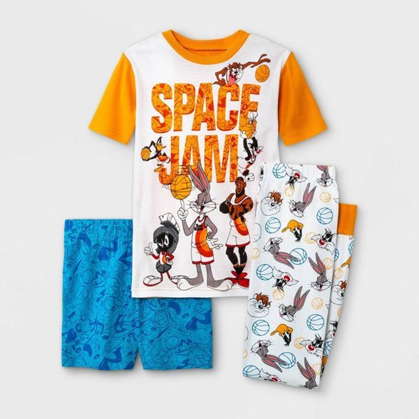 Boys' Space Jam 3pc Pajama Set - Orange/White/Blue | Target