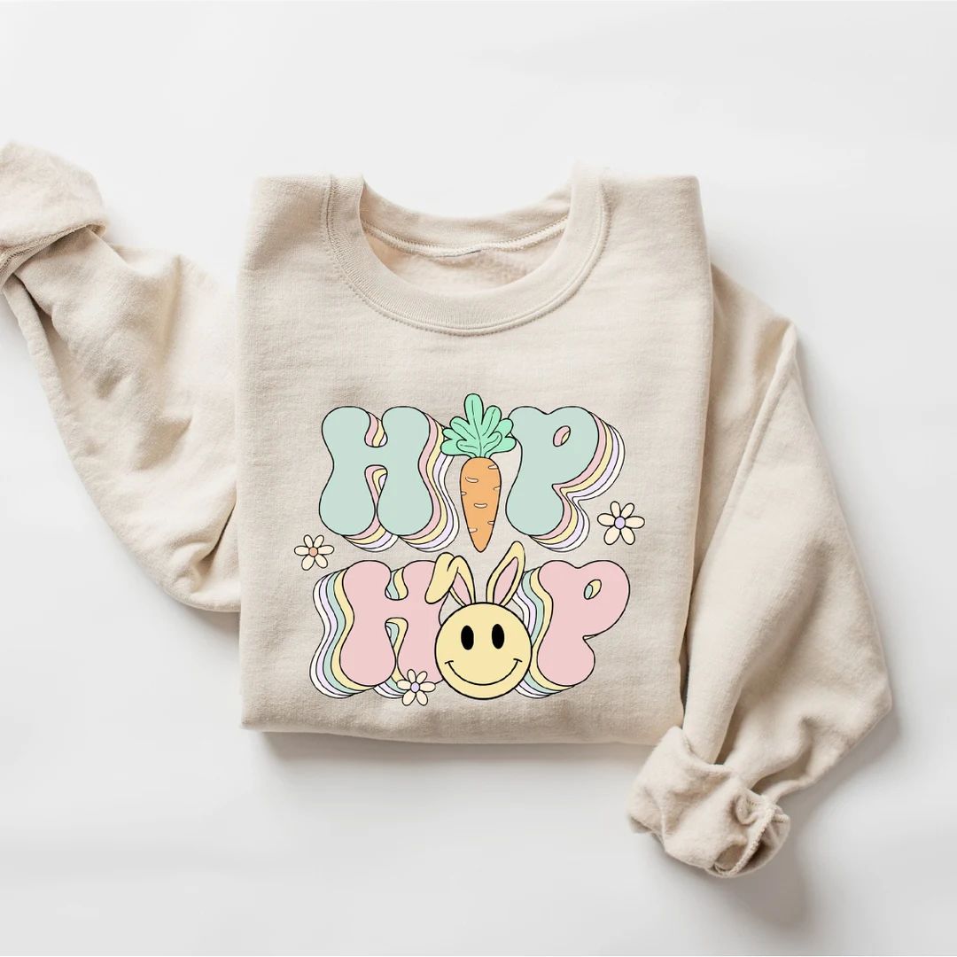 Hip Hop Easter Bunny Sweatshirt, Funny Easter Sweatshirt, Easter Bunny Sweatshirt,  Womens Easter... | Etsy (US)