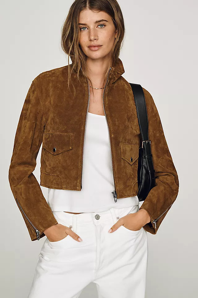 Suede Cropped Jacket | Anthropologie (US)