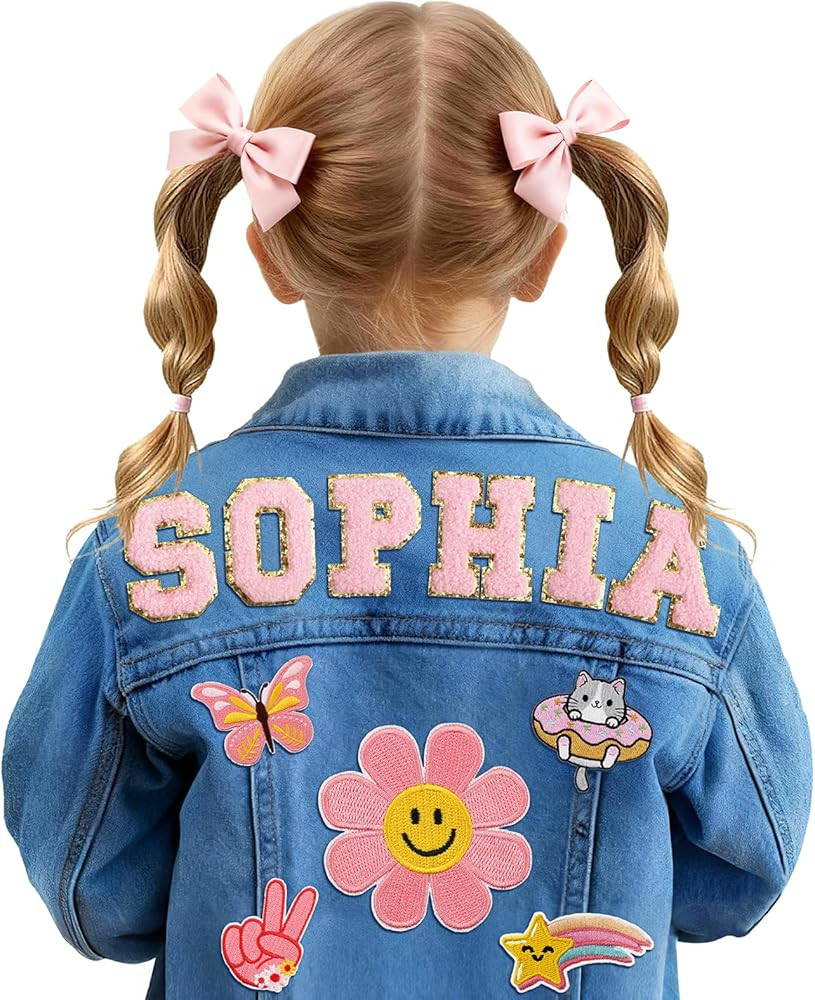 Personalized Kids Denim Jacket with Names, Custom Long Sleeve Jean Jacket for Girls Boys Toddler ... | Amazon (US)