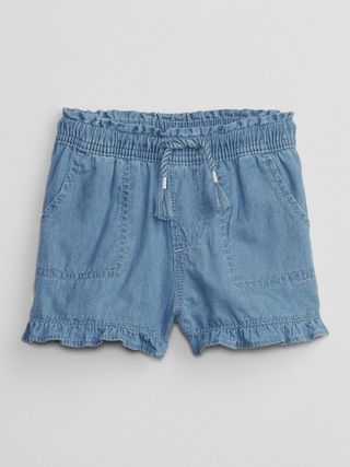 babyGap Chambray Pull-On Shorts with Washwell | Gap Factory