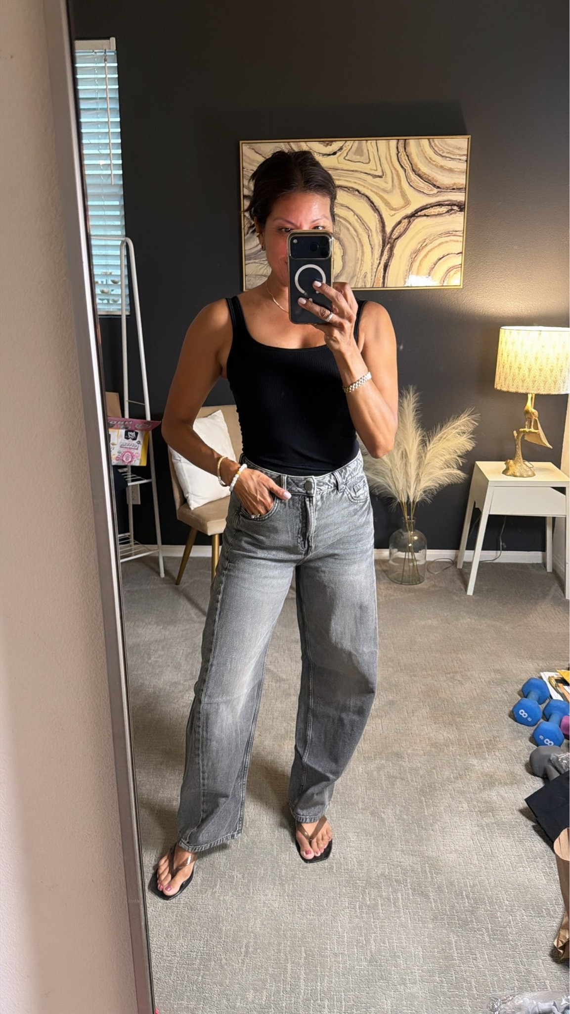 These barrel leg jeans under $40 
@ H&M

Wearing 2

#LTKPetite #LTKOver40 #LTKSeasonal