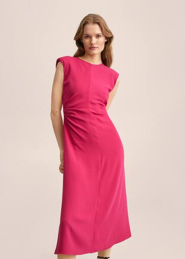 Gathered details dress | MANGO (US)