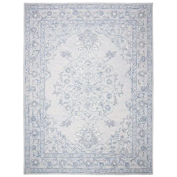 SAFAVIEH Handmade Micro-Loop Audette Wool Rug - 9' x 12' - Light Blue/Ivory | Bed Bath & Beyond