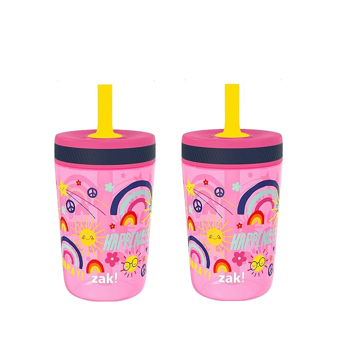 Zak Designs Kelso 15 oz Tumbler Set, (Starpower) Non-BPA Leak-Proof Screw-On Lid with Straw Made ... | Amazon (US)