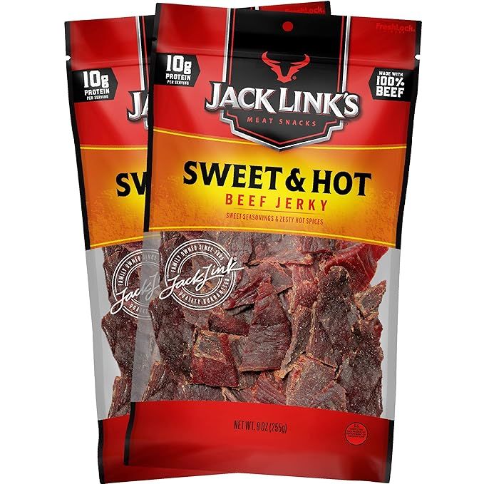 Jack Link’s Beef Jerky, Sweet & Hot, (2) 9 Oz Bags – Great Everyday Snack, 10g of Protein and... | Amazon (US)