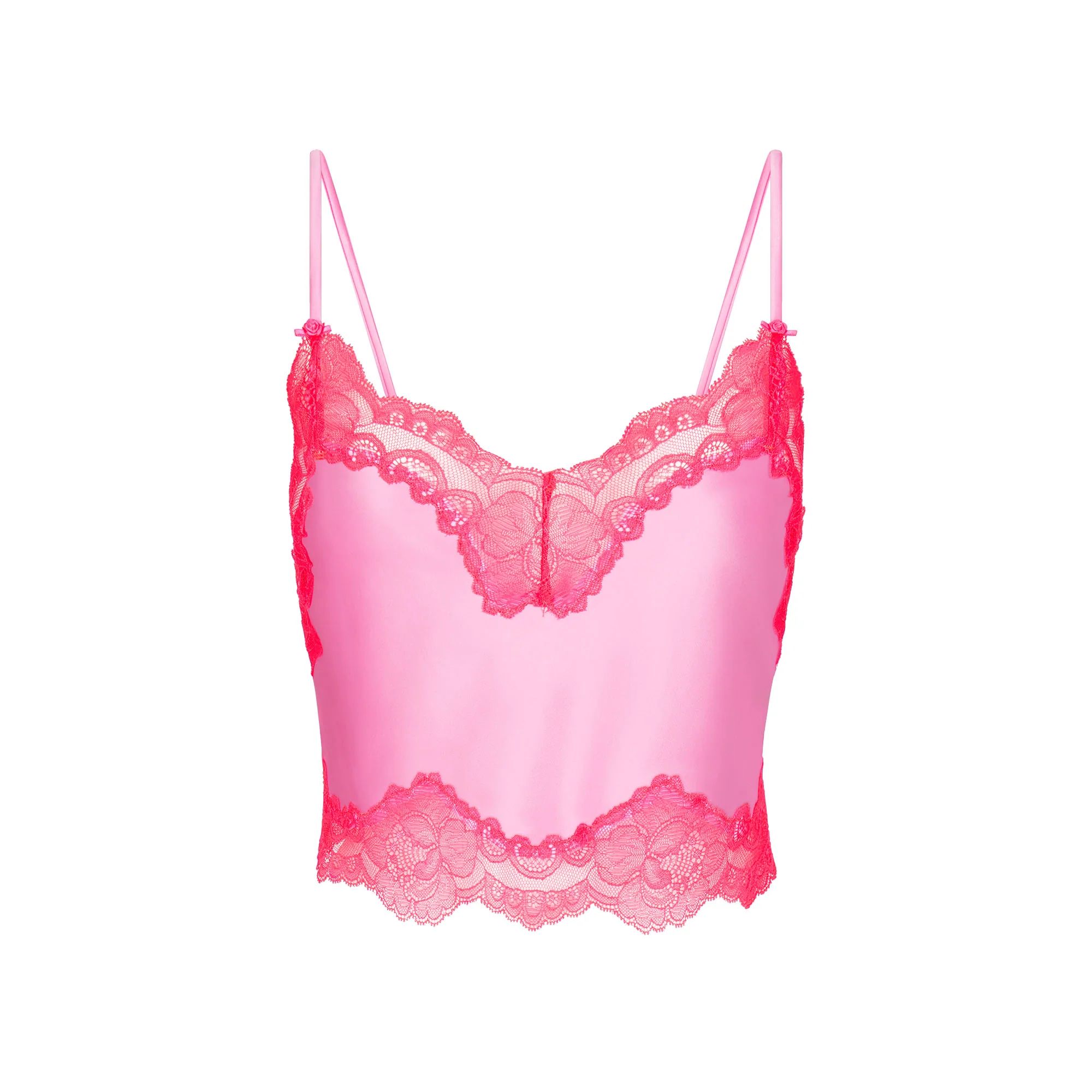 WOVEN SHINE LACE CAMI | NEON ORCHID | SKIMS (US)