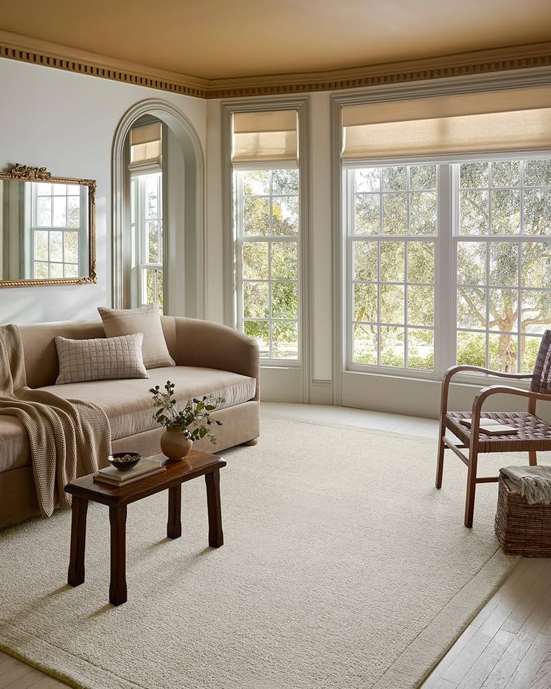 Loloi Magnolia Home by Joanna Gaines Henley Collection HNY-01 Ivory/Silver 2'-3" x 3'-9" Accent R... | Amazon (US)