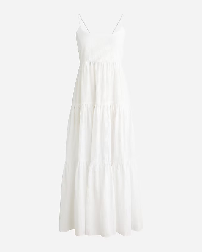 Bow-back tiered maxi dress in soft gauze | J. Crew US