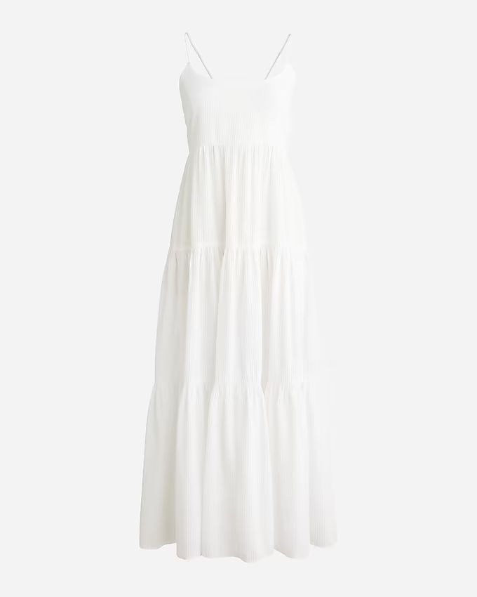 Bow-back tiered maxi dress in soft gauze | J.Crew US