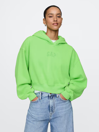 Vintage Soft Arch Logo Cropped Hoodie | Gap (US)