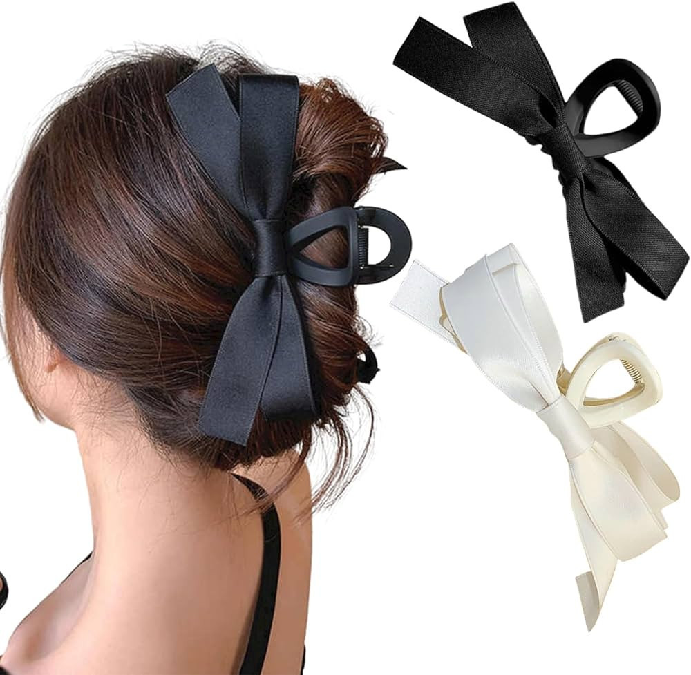 papasgix Big Bow Hair Claw Clips for Women, Hair Bows for Women, Large Bow Claw Clips Non Slip Ja... | Amazon (US)