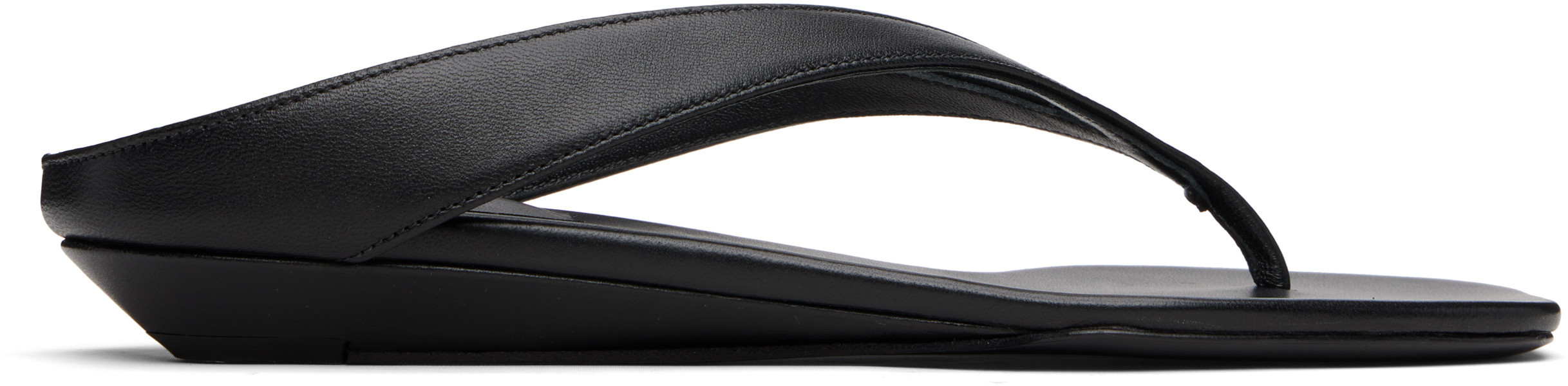 Loulou de Saison Black Coda Nappa Leather Sandals | SSENSE