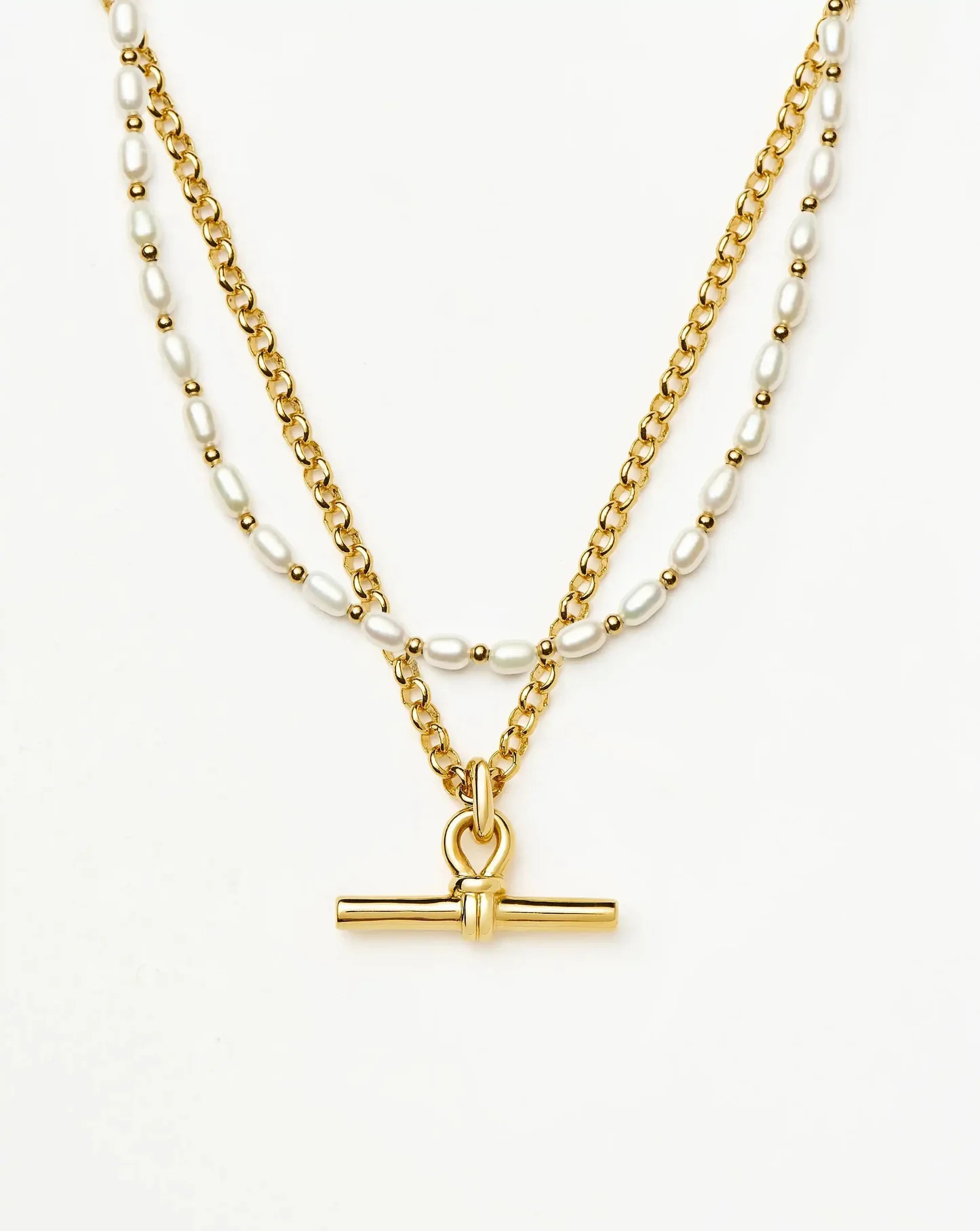 The Andy Pearl Necklace Set in Gold | Missoma UK | Missoma UK