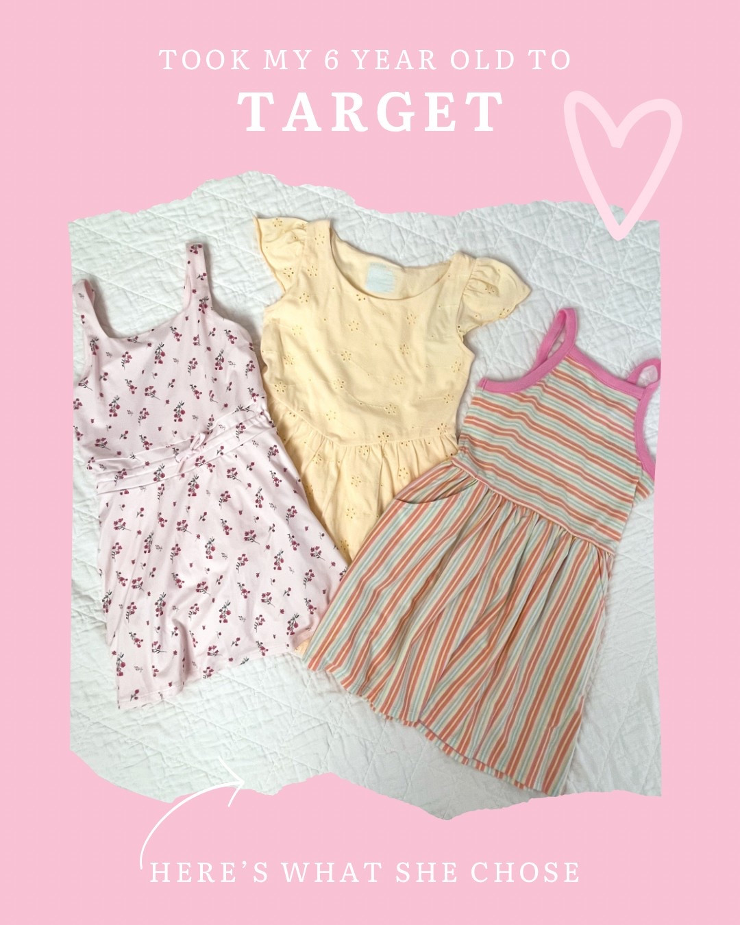 I took my little girl to Target and here are the dresses she chose! 🩷
.
.
.
Target finds, Target style, Target girls, girls dresses, toddler dresses, girls vacation outfits, girls beach vacation, girls summer dresses, girls spring dresses, toddler girls outfit



#LTKmomlife #LTKKids