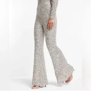Silver Sequin Super High-rise Pants | Poshmark