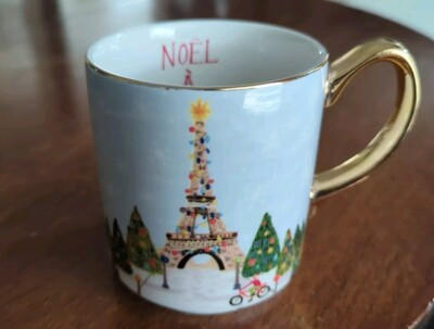 Anthropologie Christmas Time in the City Paris Eiffel Tower Coffee Mug NIB  | eBay | eBay US