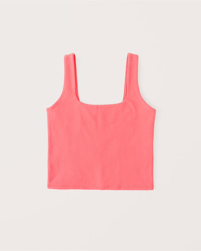 Women's 90s Cotton Seamless Fabric Squareneck Tank | Women's | Abercrombie.com | Abercrombie & Fitch (US)