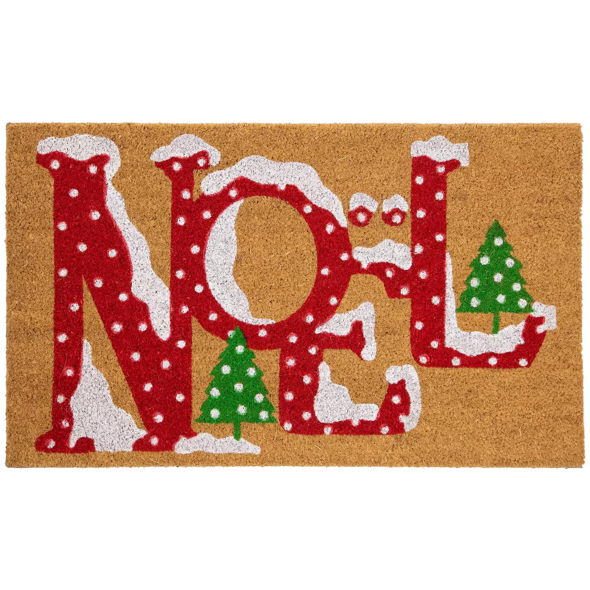 Northlight Brown and Red "Noel" Natural Coir Outdoor Christmas Doormat 18" x 30" | Target