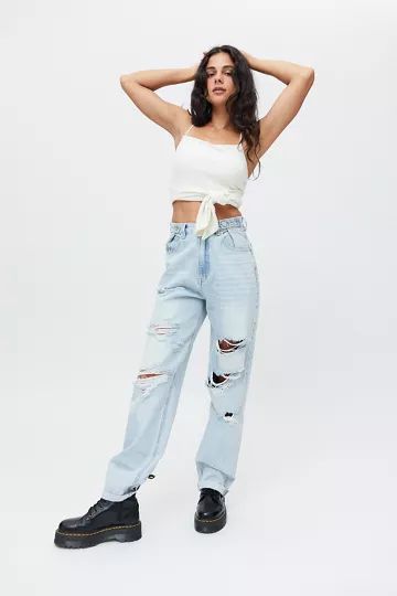 ZGY DENIM Hi & Loose High-Waisted Jean – Stone Raider Trash | Urban Outfitters (US and RoW)