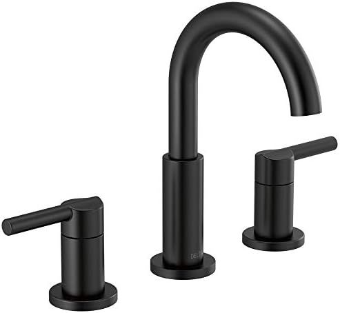 Delta Faucet Nicoli Widespread Bathroom Faucet 3 Hole, Matte Black Bathroom Faucet, Bathroom Sink Fa | Amazon (US)