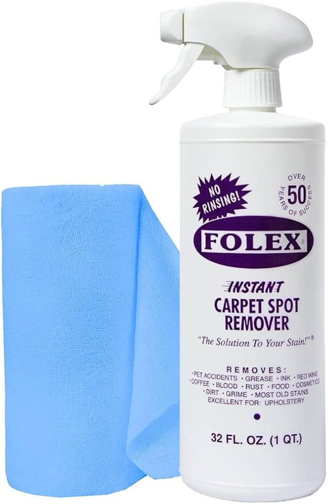 FOLEX 32 oz Instant Carpet Spot Remover Carpet Cleaner with Reusable Cleaning Cloth - Removes Pet... | Amazon (US)