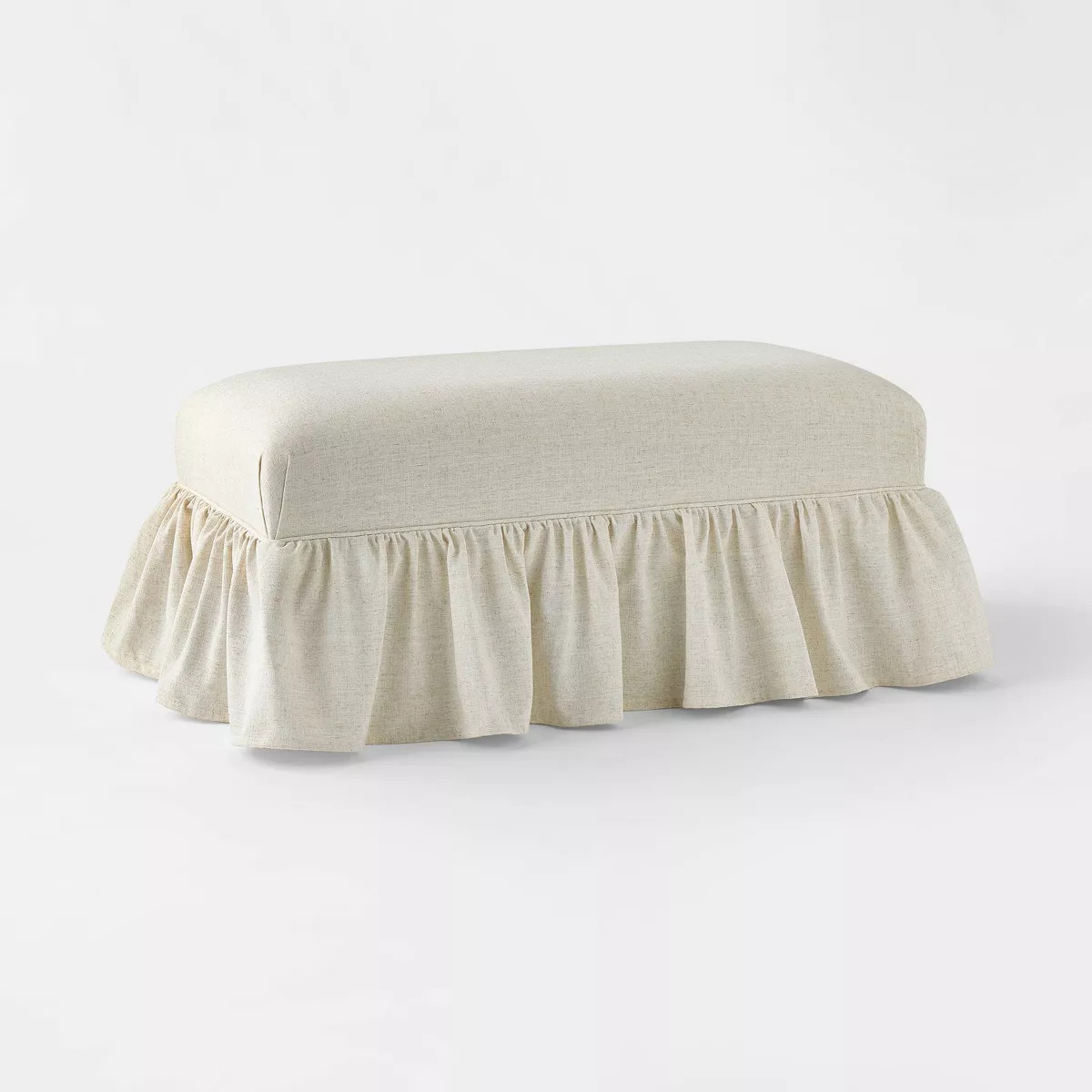 Ruffle Skirt Bench Cream Flecked Linen - Threshold™ designed with Studio McGee | Target