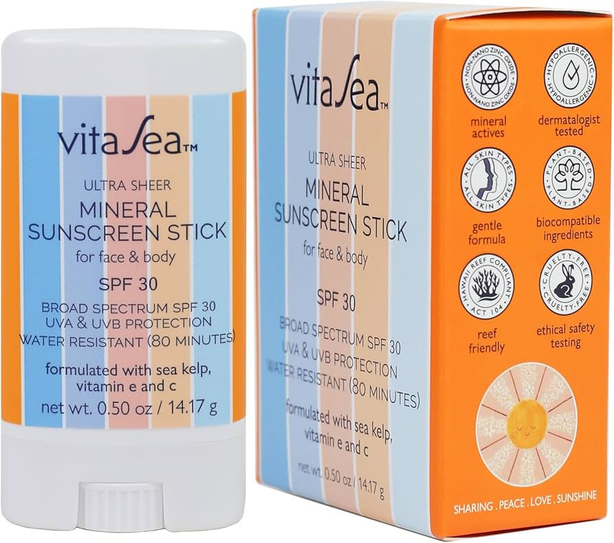 Noodle & Boo VitaSea Ultra Sheer Mineral Sunscreen Stick For Face and Body, Broad Spectrum Reef F... | Amazon (US)