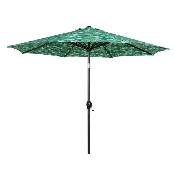 Mainstays 9ft Palm Round Outdoor Tilting Market Patio Umbrella with Crank - Walmart.com | Walmart (US)