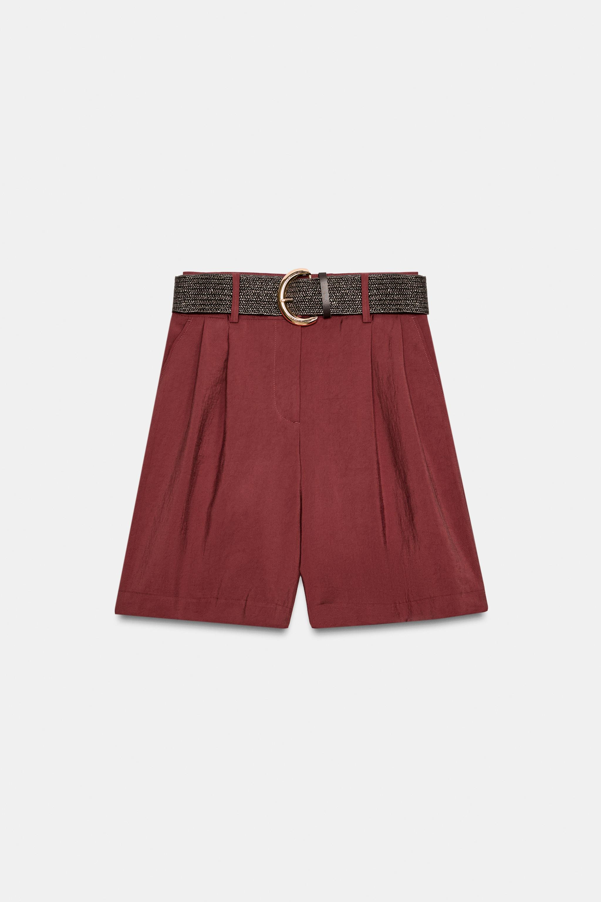 BERMUDA MET PLOOIEN EN CEINTUUR | Zara NL