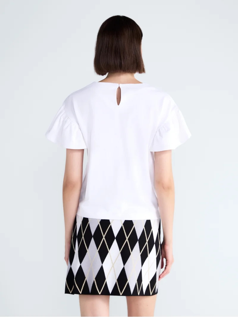 Free Assembly Women's Cotton Crewneck Top with Flutter Sleeves, Sizes XS-XXL | Walmart (US)
