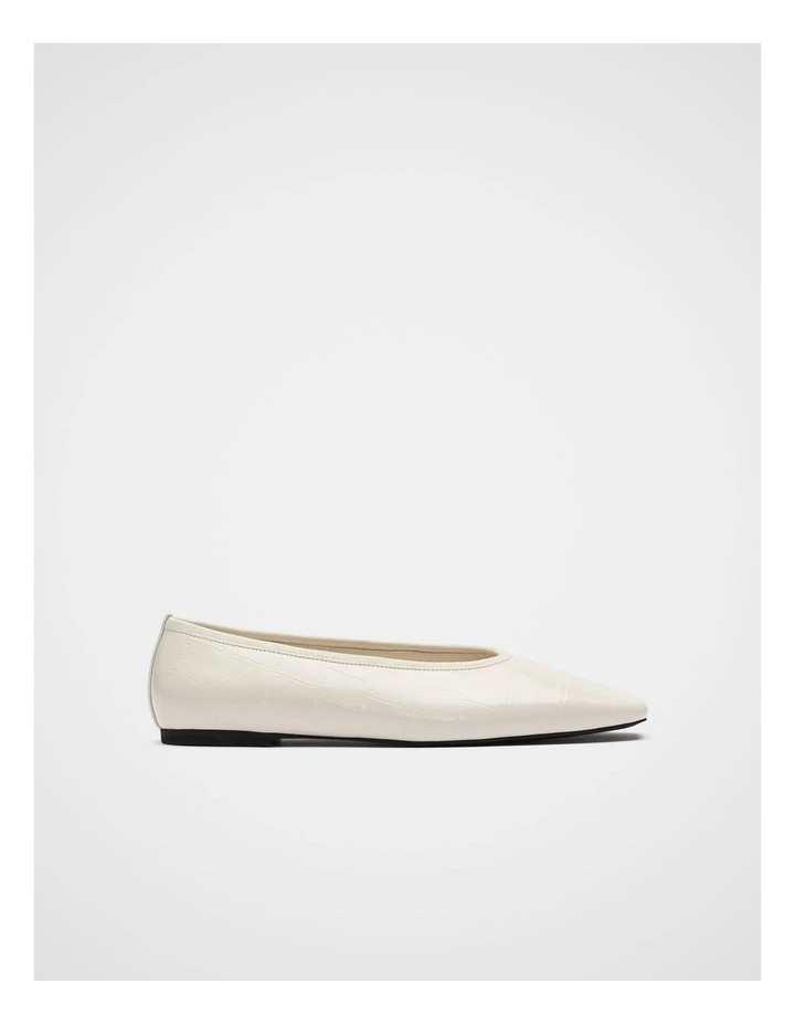 Jordan Square Toe Ballet in Cream Croc | Myer