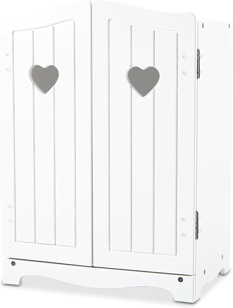 Melissa & Doug Mine to Love Wooden Play Armoire Closet for Dolls, Stuffed Animals - White (17.3... | Amazon (US)