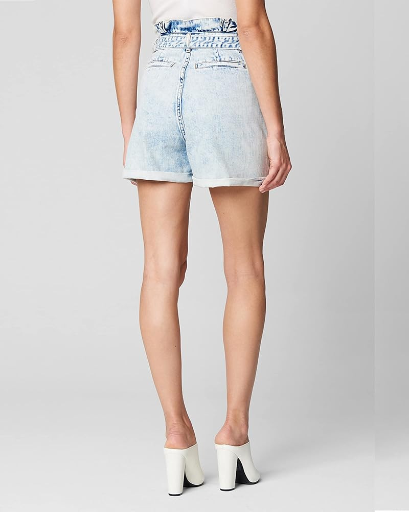 [BLANKNYC] Pleated Denim Paper Bag Cuffed Shorts with Self Belt | Amazon (US)