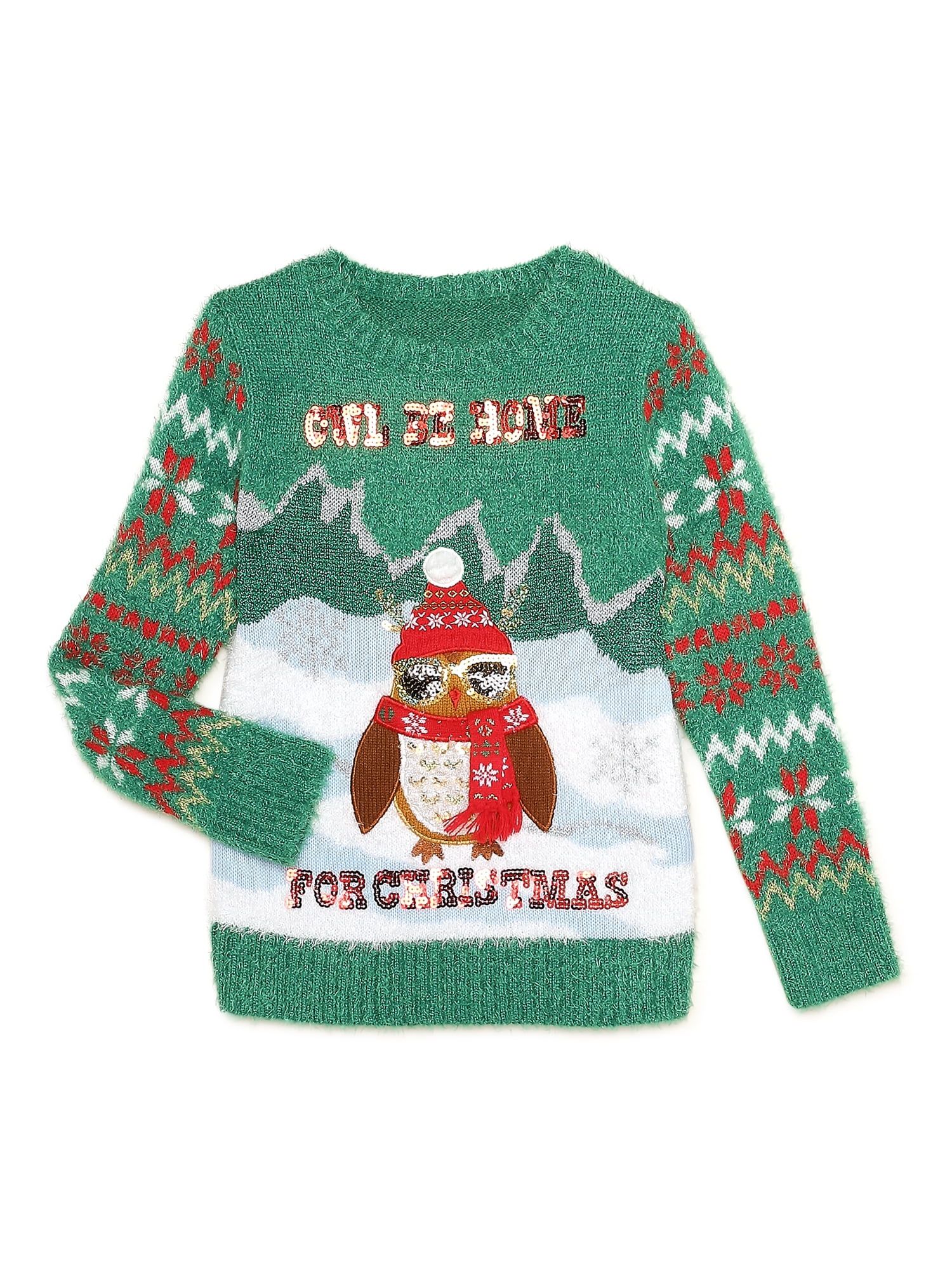 Holiday Time Girls Christmas Sweater, Sizes 4-18 & Plus | Walmart (US)
